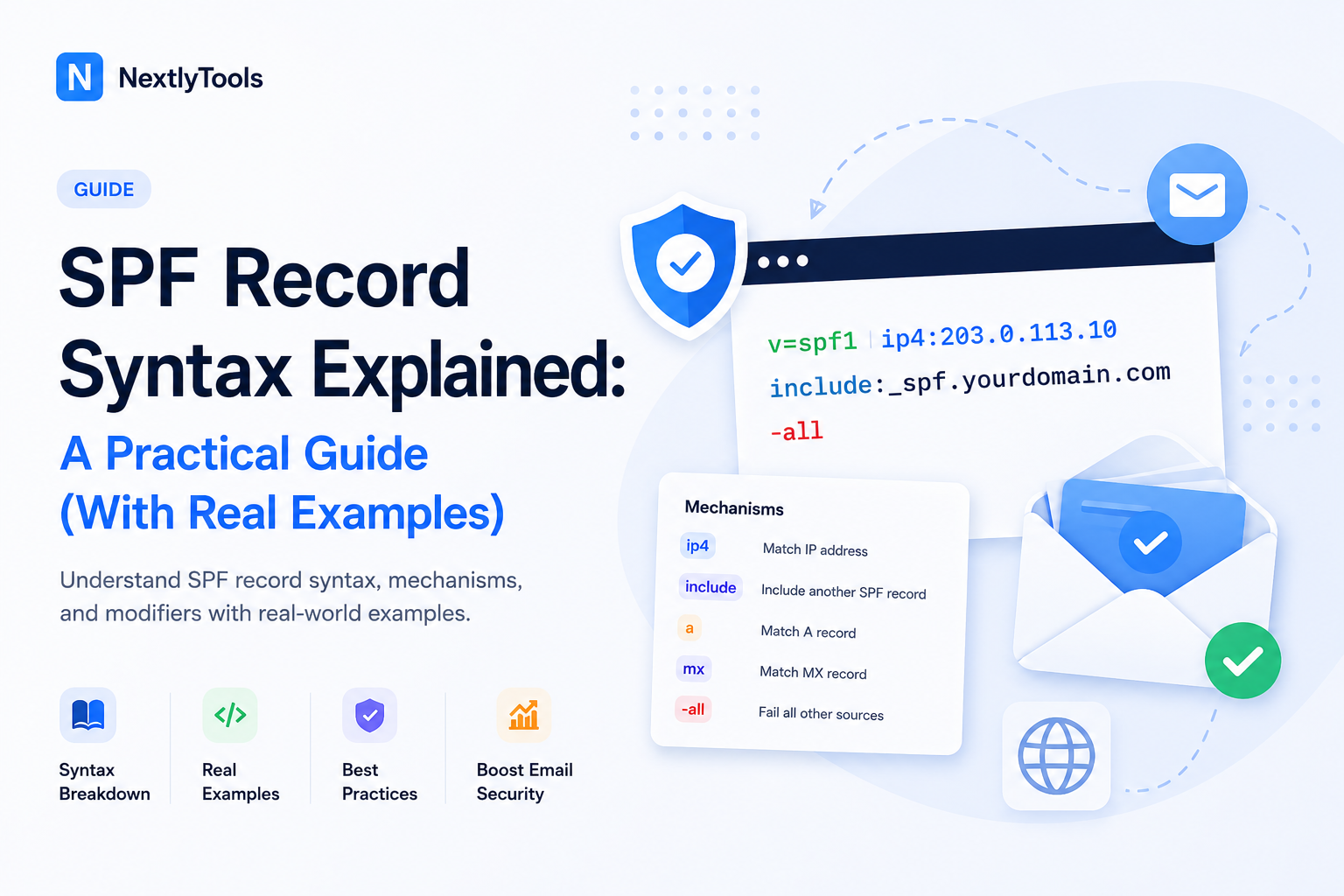 SPF Record Syntax Explained: A Practical Guide (With Real Examples)